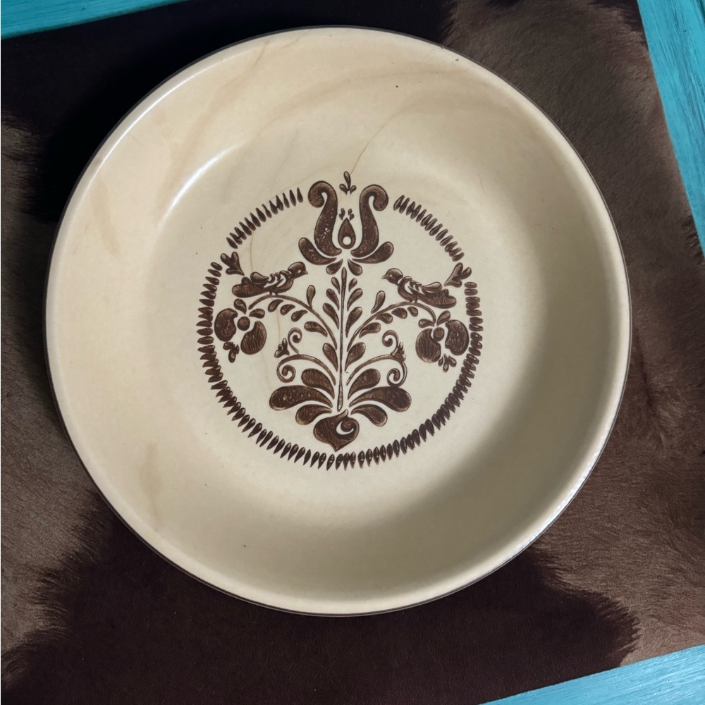 Pfaltzgraff 1979 Village 2 Birds Pie Plate Platter
